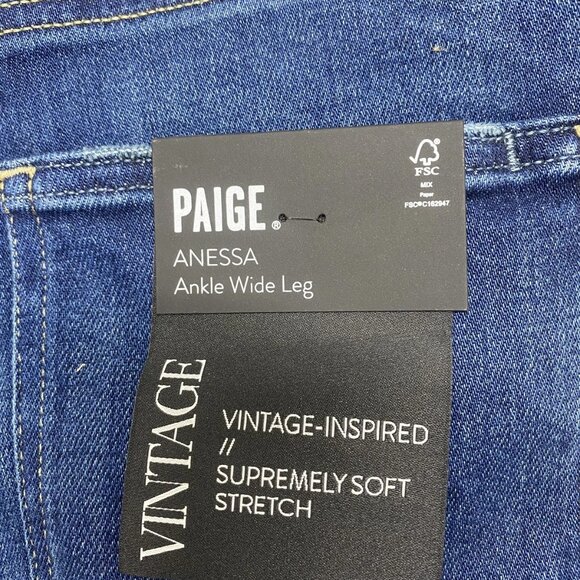 Paige “Anessa” High-Waist Ankle Wide-Leg Jeans – Size 29x26 (NWT) - Picture 3 of 11
